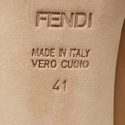 Pre Owned Fendi Beige Patent Leather Zucca Heel Platform Pumps Size 41