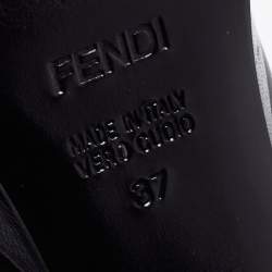 Pre Owned Fendi Black Leather Fendista Platform Pumps Size 37