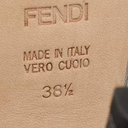 Pre Owned Fendi Metallic Glitter Fabric Fendista Peep Toe Slingback Pumps Size 38.5