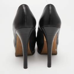 Pre Owned Fendi Black Leather Fendista Platform Pumps Size 38