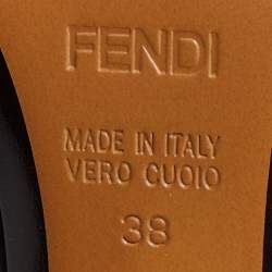 Pre Owned Fendi Black Suede Studded Heel Ankle Length Boots Size 38