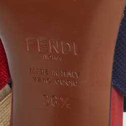 Fendi Multicolor Zucca Mesh and Fabric Colibri Slingback Pumps Size 36.5