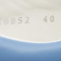 Pre Owned Fendi Blue Leather Rockoko Slip On Sneakers Size 40