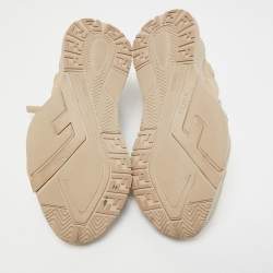 Pre Owned Fendi Brown Suede and Leather Flow  Low Top Sneakers Size 39