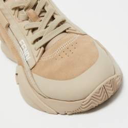 Pre Owned Fendi Brown Suede and Leather Flow  Low Top Sneakers Size 39