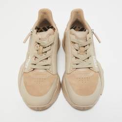 Pre Owned Fendi Brown Suede and Leather Flow  Low Top Sneakers Size 39