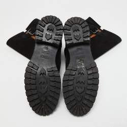 Pre Owned Fendi Black Suede Calf Length Boots  Size 40.5