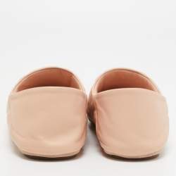 Fendi Peach FF Embossed Leather Collapsible Ballet Flats Size 40