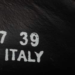 Pre Owned Fendi Black Leather and Shearling Fur FF Fflynn Sneakers Size 39