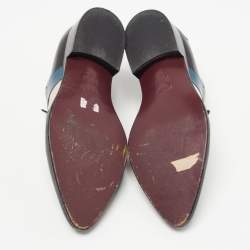 Fendi Black Leather Monster Eye Lace Up Oxfords Size 36