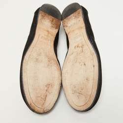 Pre Owned Fendi Black Mesh and Suede Ballet Flats Size 40