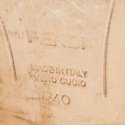 Pre Owned Fendi Black Mesh and Suede Ballet Flats Size 40