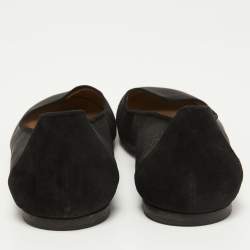 Pre Owned Fendi Black Mesh and Suede Ballet Flats Size 40