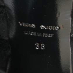 Pre Owned Fendi Black Nubuck and Leather Platform Booties Size 38 