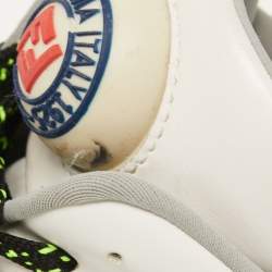 Pre Owned Fendi Grey/Black Leather and FF Fabric T-Rex Sneakers Size 38