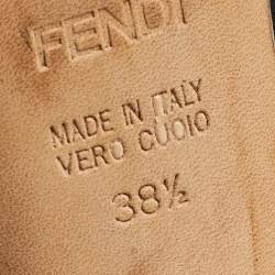 Pre Owned Fendi Black Suede and Patent Leather Ankle Booties Size 38.5