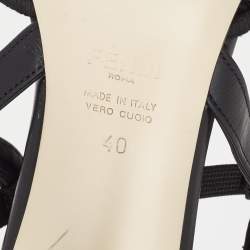 Fendi Black Mesh and Leather Colibri Lite Slingback Pumps Size 40
