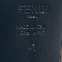 Pre Owned Fendi  Black/Brown Zucca Mesh and Leather Colibri Slingback Pumps Size 41