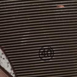 Pre Owned Fendi Brown Leather Wedge Platform Slide Sandals Size 40