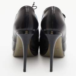 Pre Owned Fendi Multicolor Leather Monster Peep Toe Ankle Booties Size 38