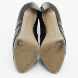 Pre Owned Fendi Multicolor Leather Monster Peep Toe Ankle Booties Size 38