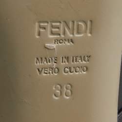 Pre Owned Fendi Multicolor Leather Monster Peep Toe Ankle Booties Size 38