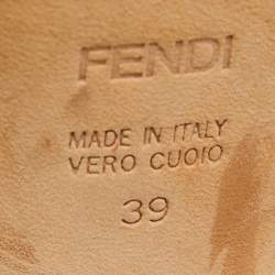 Pre Owned Fendi Metallic Brocade Fabric Bow Deco Peep Toe Platform Pumps Size 39