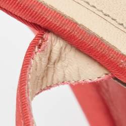 Fendi Red Fabric Bow Ankle Strap Platform Sandals Size 40