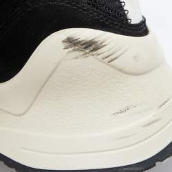 Pre Owned Fendi Black Knit Fabric and Suede FFluid Jacquard Sneakers Size 38