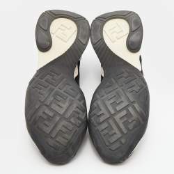 Pre Owned Fendi Black Knit Fabric and Suede FFluid Jacquard Sneakers Size 38