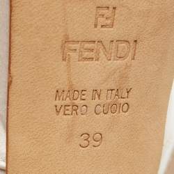 Pre Owned Fendi White Satin Deco Bow Peep Toe Platform Pumps Size 39