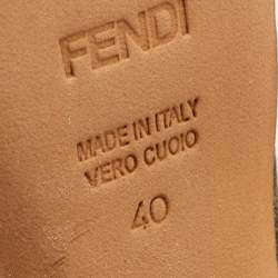 Pre Owned Fendi Brown Zucca Canvas and Leather Platform Pumps Size 40