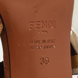 Pre Owned Fendi Brown Leather and PVC Colibri Pumps Size 39