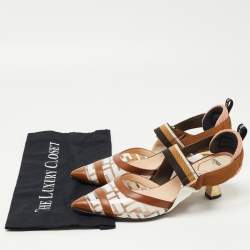 Pre Owned Fendi Brown Leather and PVC Colibri Pumps Size 39