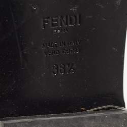 Pre Owned Fendi Black Coated Neoprene Ankle Boots Size 38.5