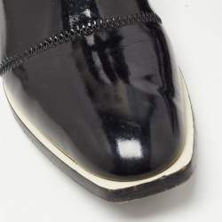 Pre Owned Fendi Black Coated Neoprene Ankle Boots Size 38.5