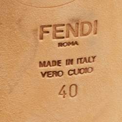 Fendi Black Leather Flowerland Mules Size 40
