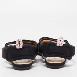 Fendi Black/Brown Zucca Mesh and Canvas Colibri Slingback Flats Size 39