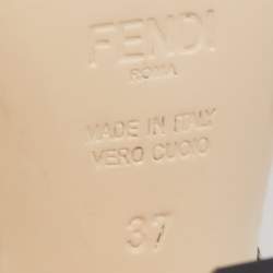 Pre Owned Fendi Black/Beige Python Strappy Sandals Size 37
