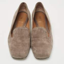 Pre Owned Fendi Brown Suede Studded Heel Smoking Slippers Size 40