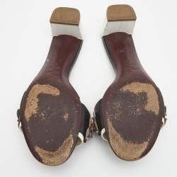 Pre Owned Fendi Multicolor Leather Flowerland Slides Sandals Size 39