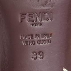 Pre Owned Fendi Multicolor Leather Flowerland Slides Sandals Size 39