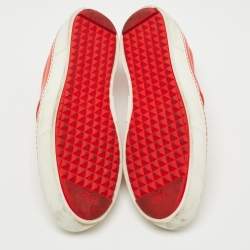 مملوكة مسبقًا Fendi Orange Leather Bag Bug Slip On Sneakers Size 38