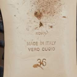 Pre Owned Fendi Black/Brown Leather FF Logo Buckle Mules Size 36