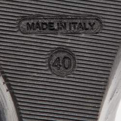 Pre Owned Fendi Brown Leather Buckle Detail Ankle Strap Wedge Pumps Size 40