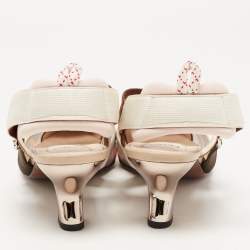 مملوكة مسبقًا Fendi Multicolor Mesh and Leather Colibri Slingback Pumps Size 40