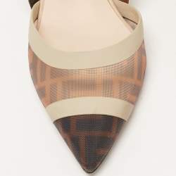 مملوكة مسبقًا Fendi Multicolor Mesh and Leather Colibri Slingback Pumps Size 40