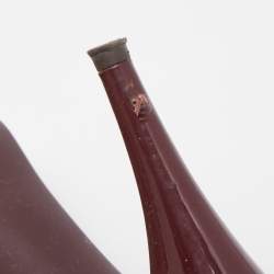 Pre Owned Fendi Burgundy Patent Leather Round Toe Platform Pumps Size 39