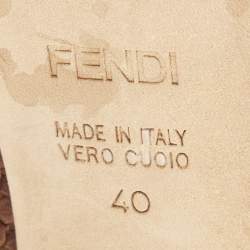 Pre Owned Fendi Brown Python Embossed Leather Superstar Platform Pumps Size 40