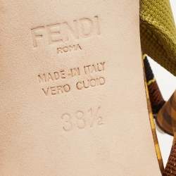 Pre Owned Fendi Multicolor Fabric Colibri Slingback Pumps Size 38.5